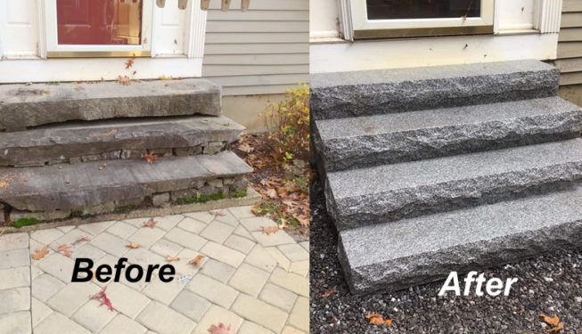 Quality Landscaping LLC NH Before After Steps Hardscaping